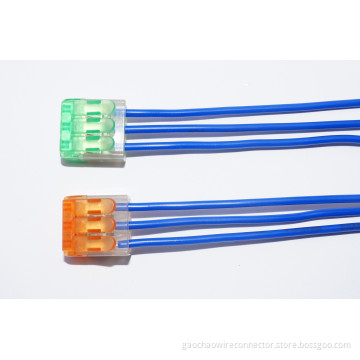 Quick installation electrical wire connectors types 3 poles